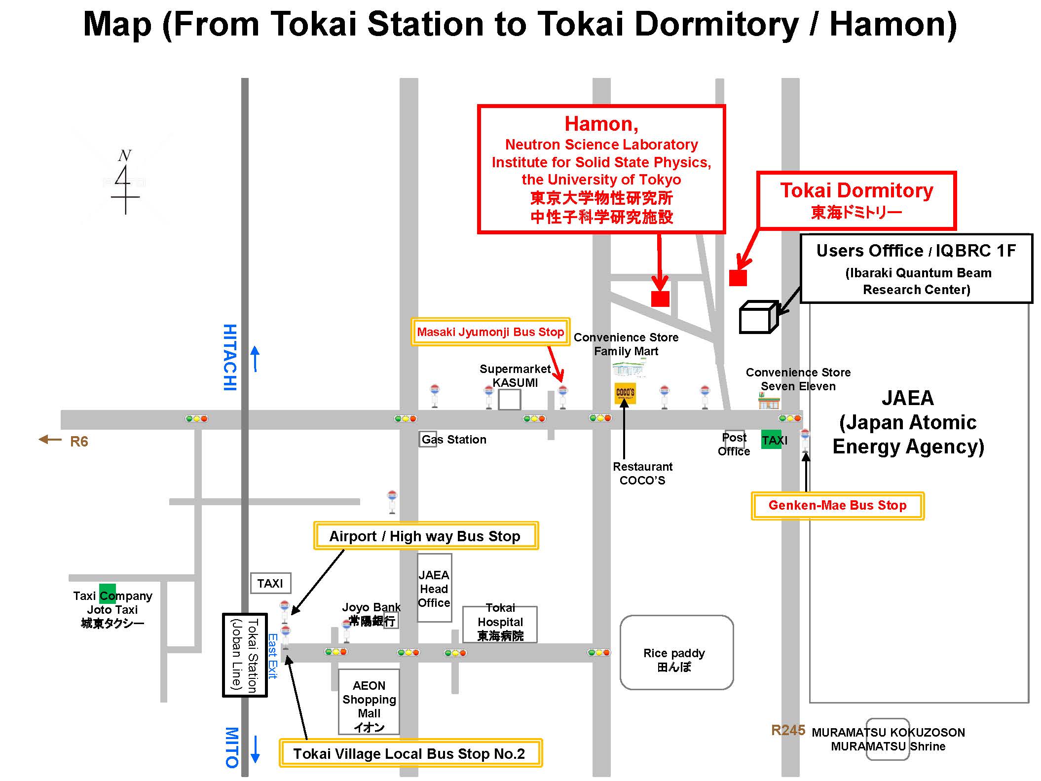 Map (From Tokai Station to Tokai Dormitory / Hamon)